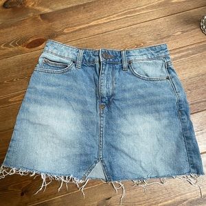 denim mini skirt